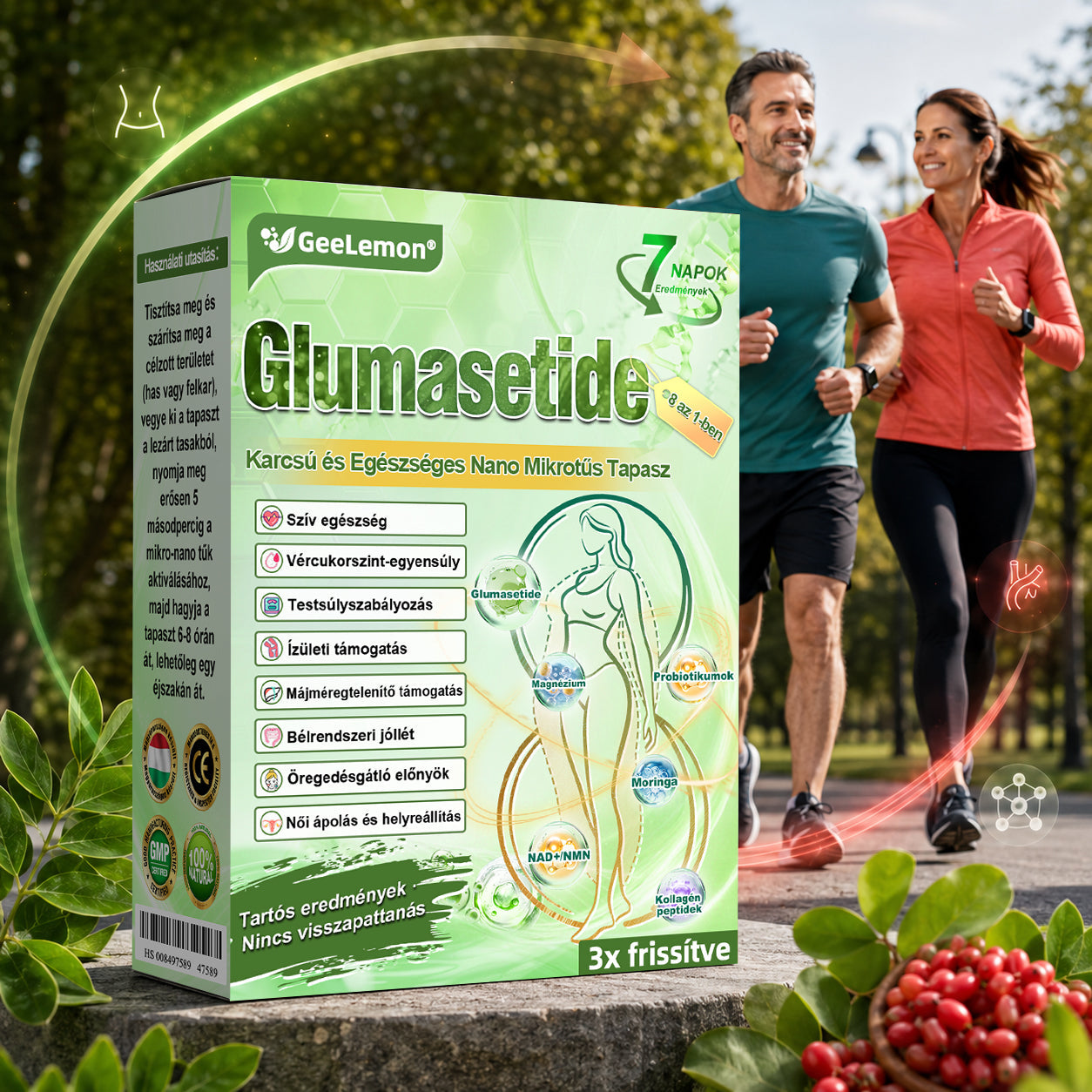GeeLemon® Moringa + Berberin + NAD+ 15 az 1-ben nanomikrotűs tapasz | A testápolás új generációja fejlett nanoformulával🫀