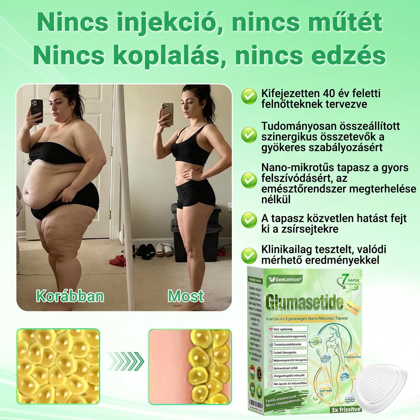 GeeLemon® Moringa + Berberin + NAD+ 15 az 1-ben nanomikrotűs tapasz | A testápolás új generációja fejlett nanoformulával🫀