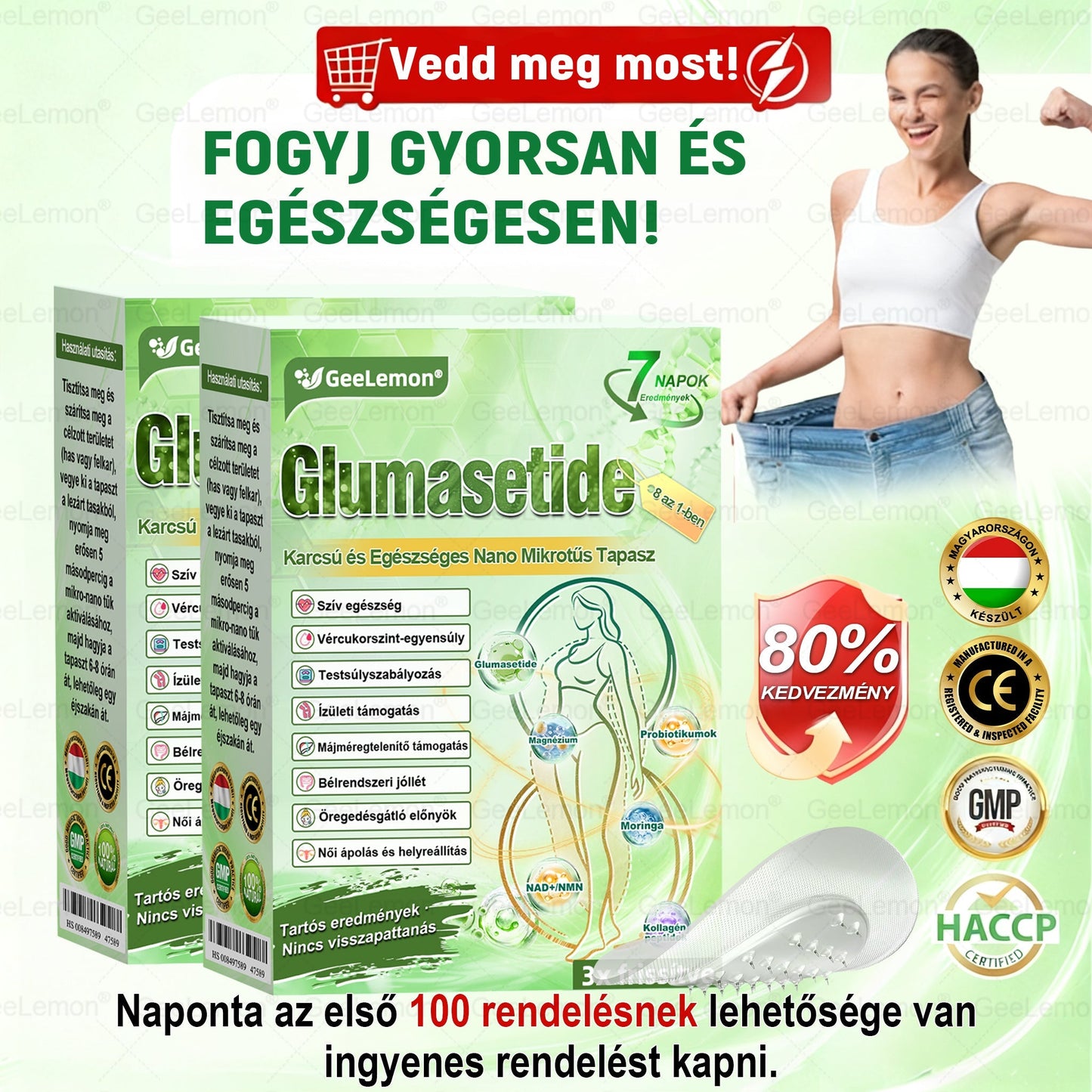 𝐆𝐞𝐞𝐋𝐞𝐦𝐨𝐧®🔥Glumasetide 8 az 1-ben Karcsúsító Nano Mikrotűs Tapasz 🇭🇺