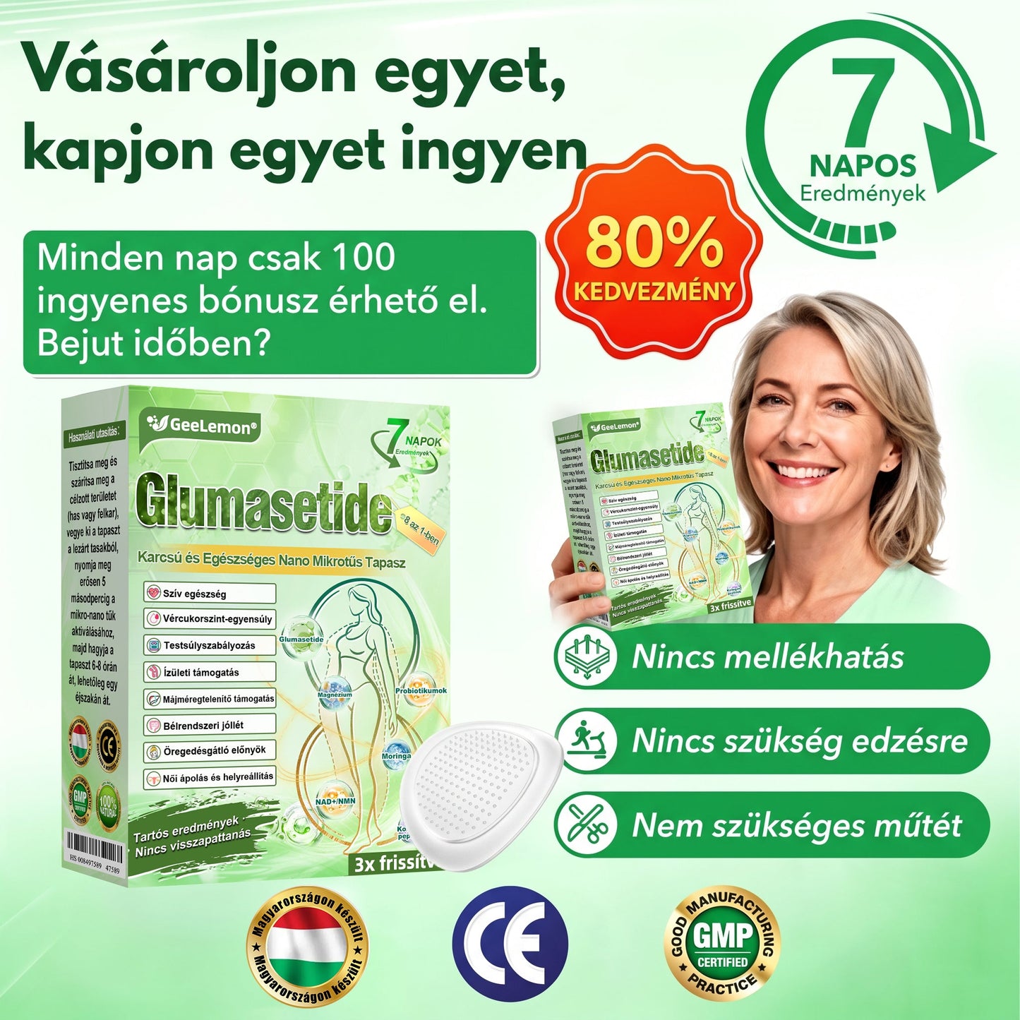 GeeLemon® Moringa + Berberin + NAD+ 15 az 1-ben nanomikrotűs tapasz | A testápolás új generációja fejlett nanoformulával🫀