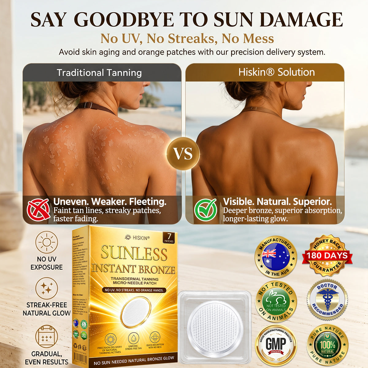 𝑶𝒇𝒇𝒊𝒄𝒊𝒂𝒍 𝑺𝒕𝒐𝒓𝒆🥂 𝐇𝐢𝐬𝐤𝐢𝐧® 𝐒𝐮𝐧𝐥𝐞𝐬𝐬 𝐈𝐧𝐬𝐭𝐚𝐧𝐭 𝐁𝐫𝐨𝐧𝐳𝐞 𝐓𝐚𝐧𝐧𝐢𝐧𝐠 𝐌𝐢𝐜𝐫𝐨𝐧𝐞𝐞𝐝𝐥𝐞 𝐏𝐚𝐭𝐜𝐡  (𝐉𝐮𝐬𝐭 𝐨𝐧𝐜𝐞 𝐚 𝐝𝐚𝐲) 𝐕𝐢𝐬𝐢𝐛𝐥𝐞 𝐁𝐫𝐨𝐧𝐳𝐞 𝐆𝐥𝐨𝐰 𝐢𝐧 𝟕 𝐃𝐚𝐲𝐬 —— 𝐍𝐨 𝐔𝐕, 𝐍𝐨 𝐎𝐫𝐚𝐧𝐠𝐞, 𝐍𝐨 𝐒𝐭𝐫𝐞𝐚𝐤𝐬, 𝐍𝐨 𝐃𝐇𝐀, 𝐍𝐨 𝐌𝐞𝐬𝐬.